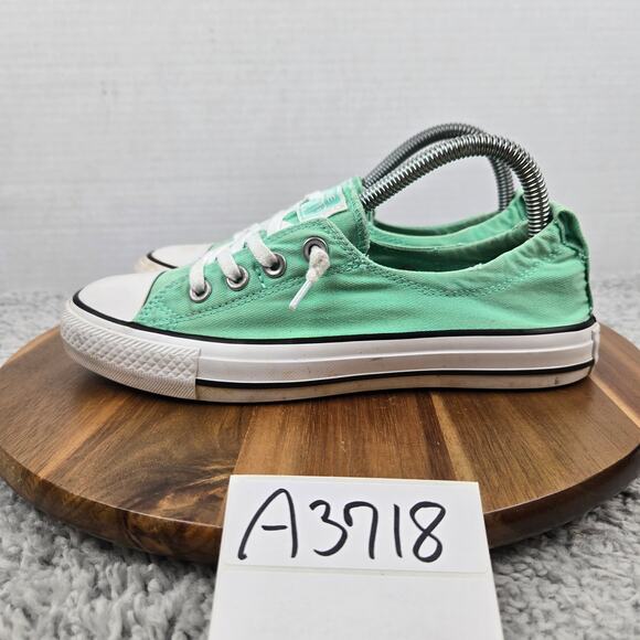 Converse Womens 7 CTAS Chuck All Star Shoreline Ox Green Glow Casual Sneaker - Picture 1 of 12